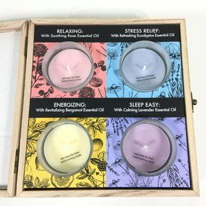 Bloomfield Luxury Soy Aromatherapy Candle Set 4 3.5oz Candles & Wood Box
